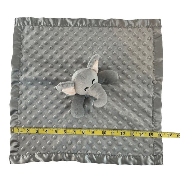 Pro Goleem Gray Elephant Lovey Satin Trim Minky Dots Baby Security Blanket 16 in - Picture 4 of 6